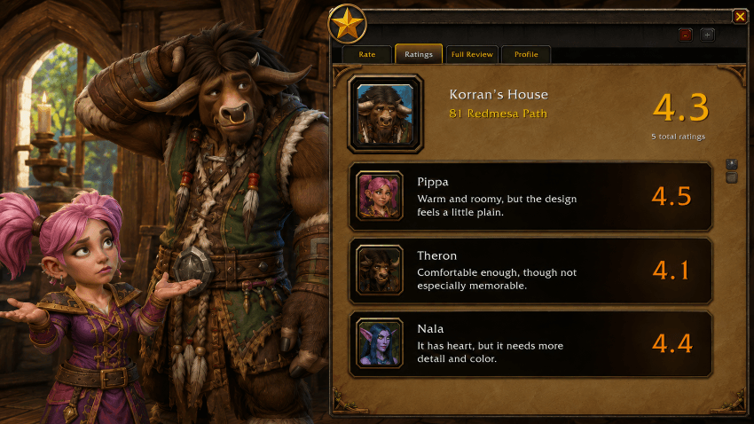 Gnome Female and Tauren Male - RateMyHouse - World of Warcraft