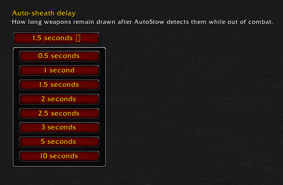 Auto-sheath delay options.