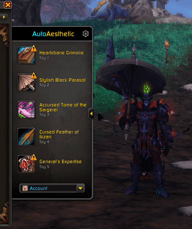 AutoAesthetic Toy Box Panel UI Close-Up