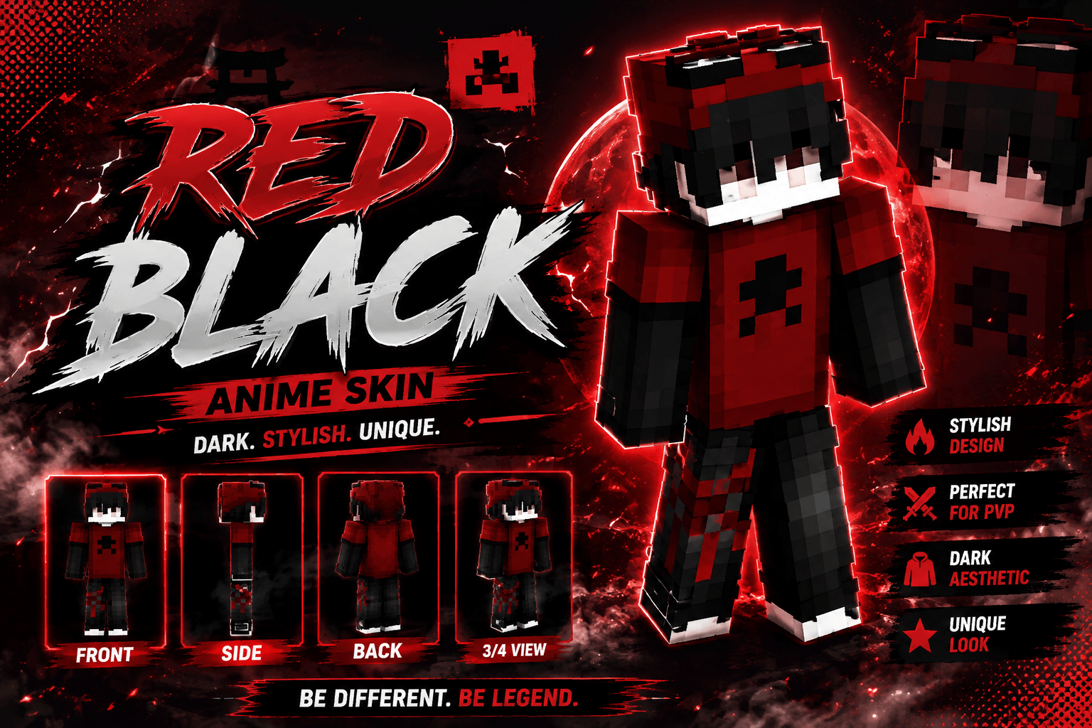 Red Black Anime Skin