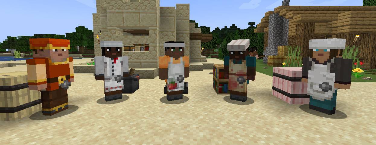Terran Villagers - Bakery Trader, Chef's Delight, Juice Trader, Illager Chef