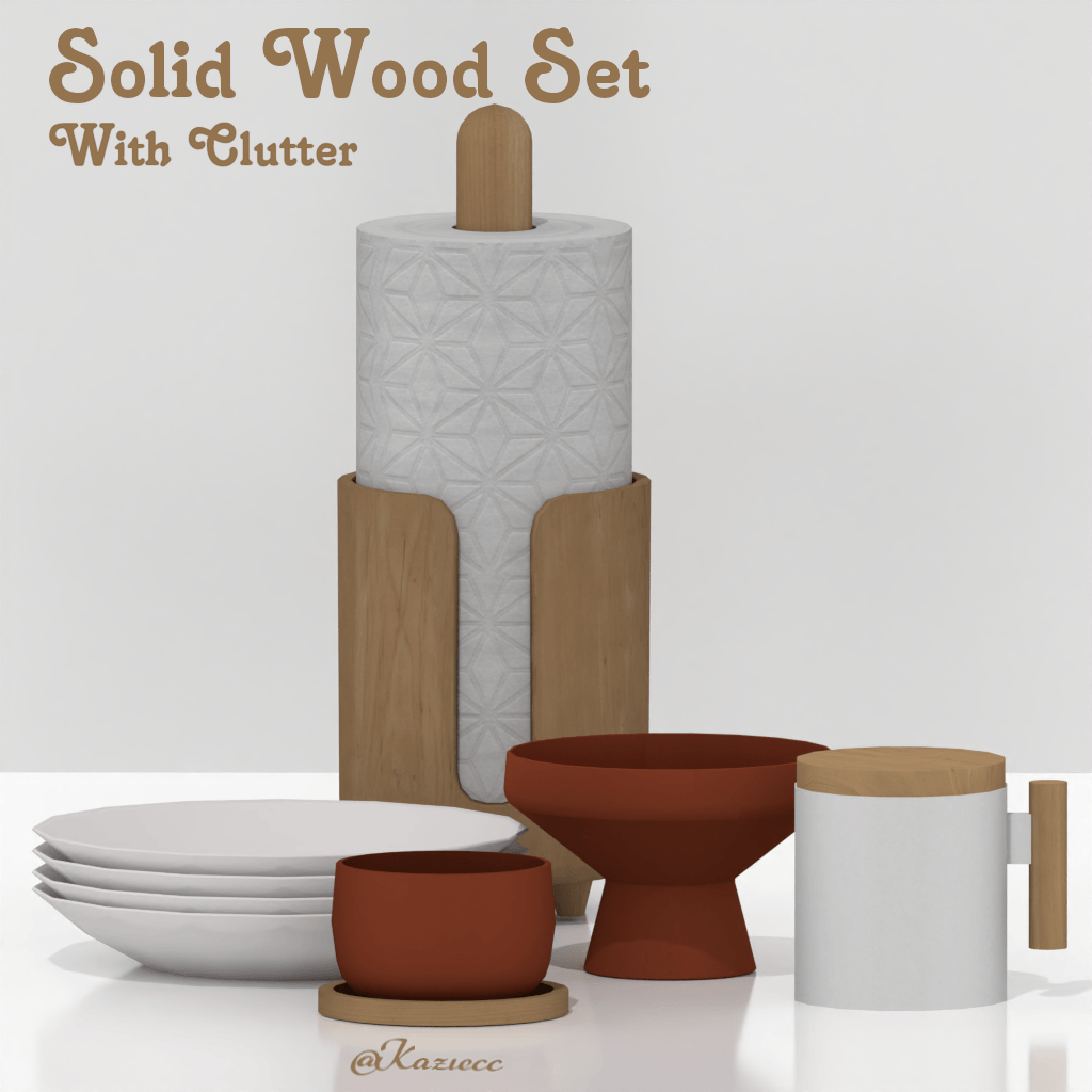 Kaziecc ~ Solid wood set with kitchen clutter