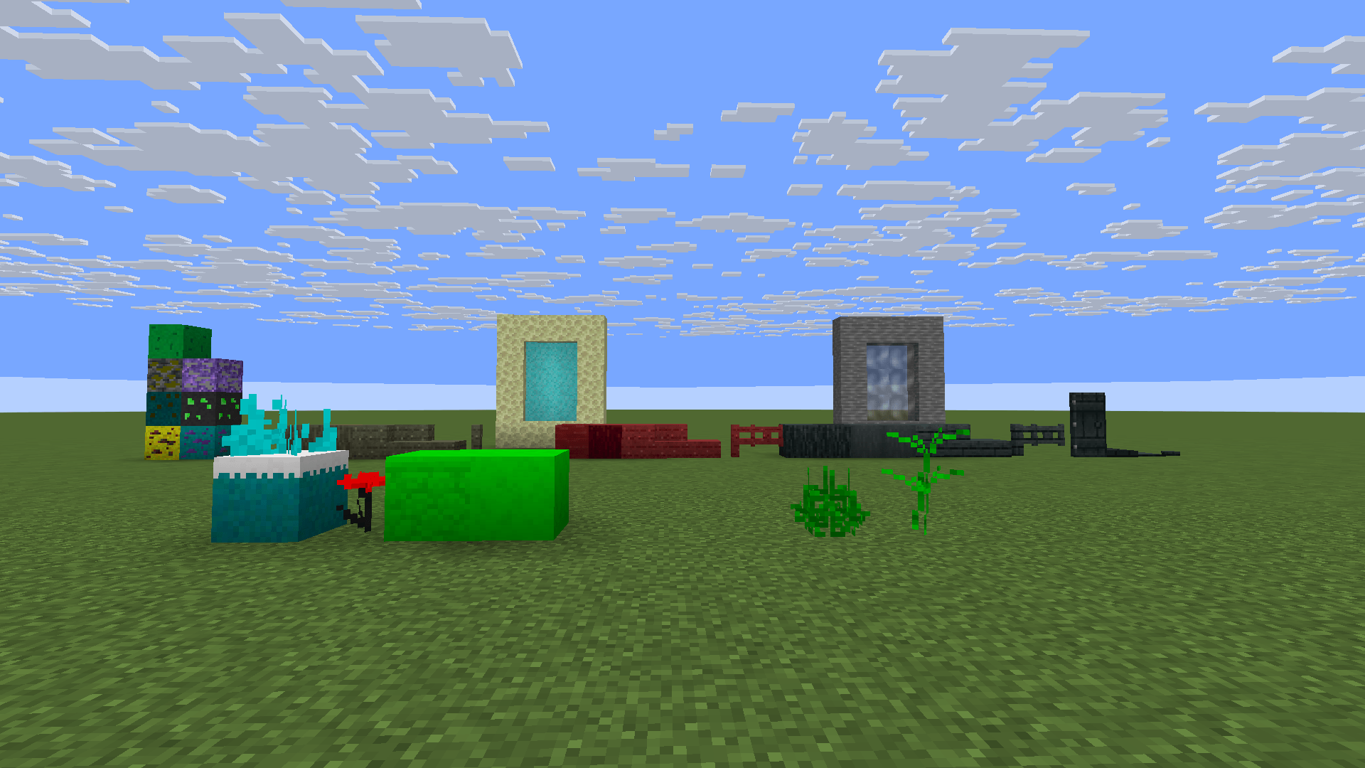The ores, wood sets, and core blocks of the mod.