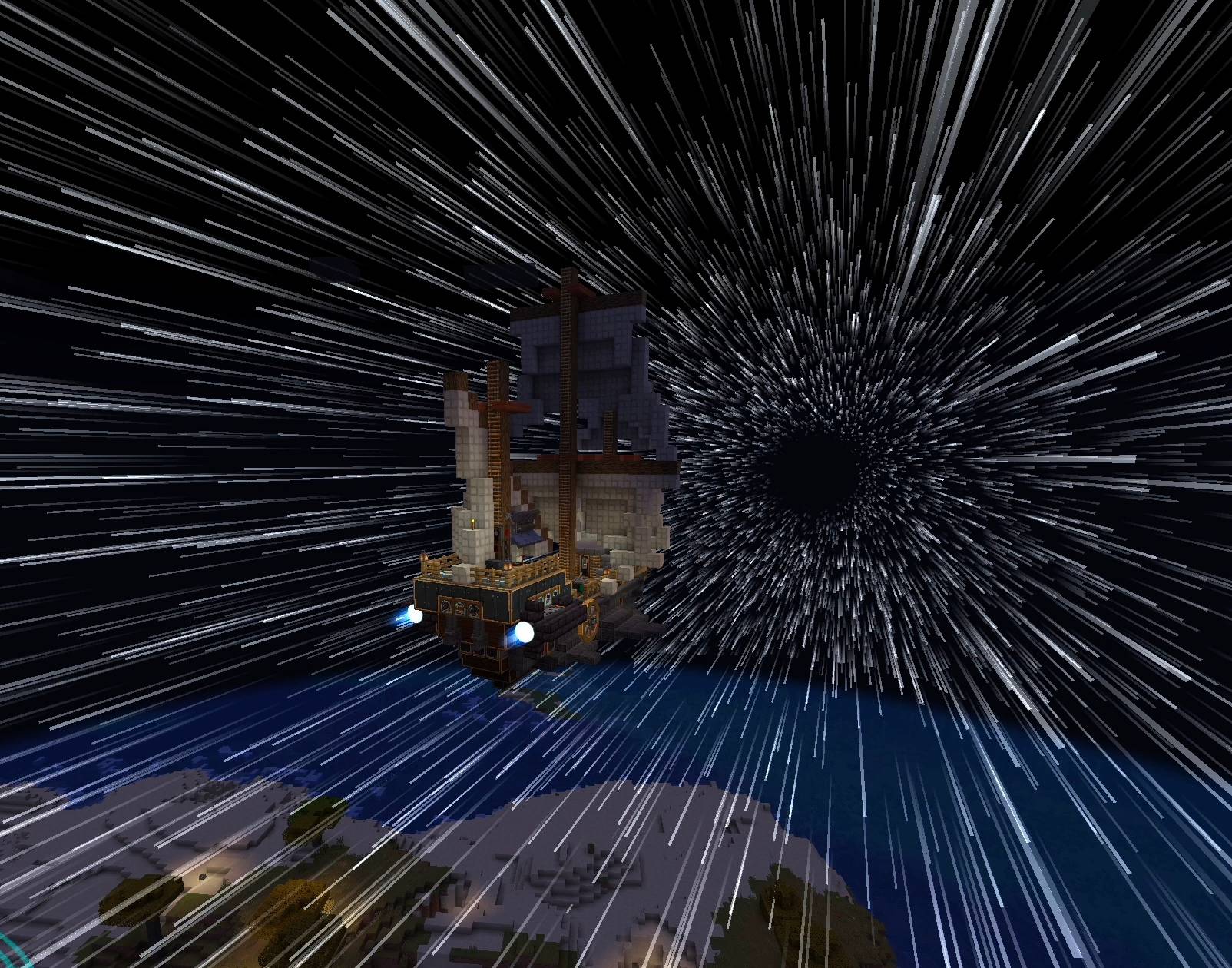 Accelerate until the stars stop being points.