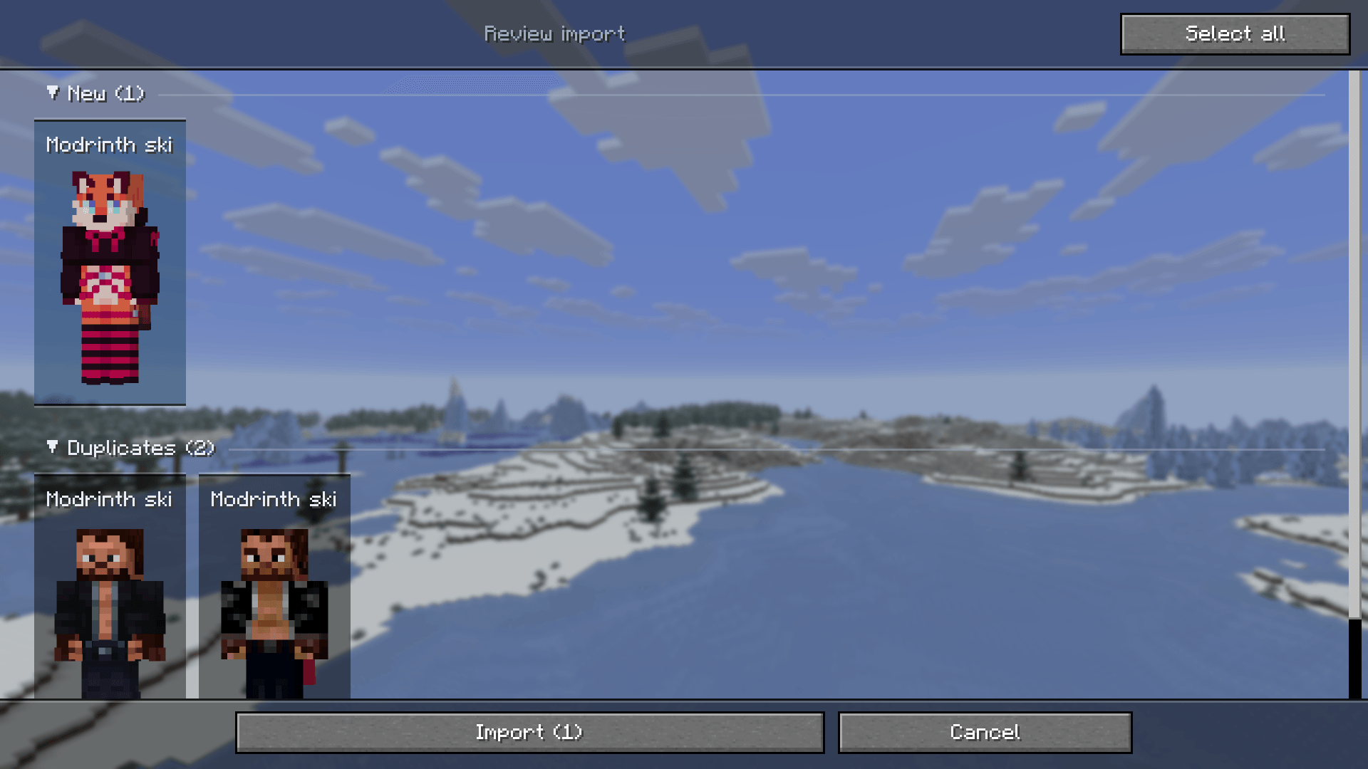 Thumbnail Separate new looks from ones you already have and select only the ones you want to add