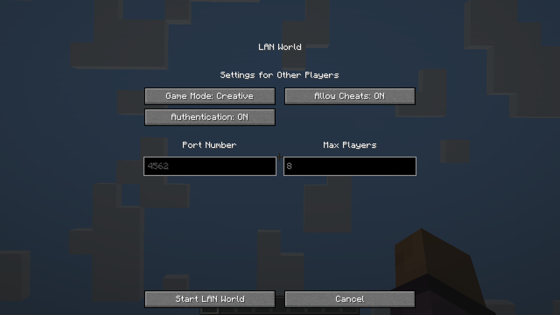 open to lan screen