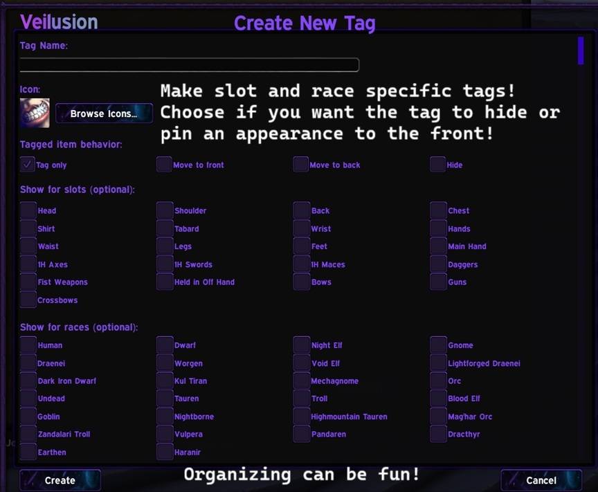 So many customization options...