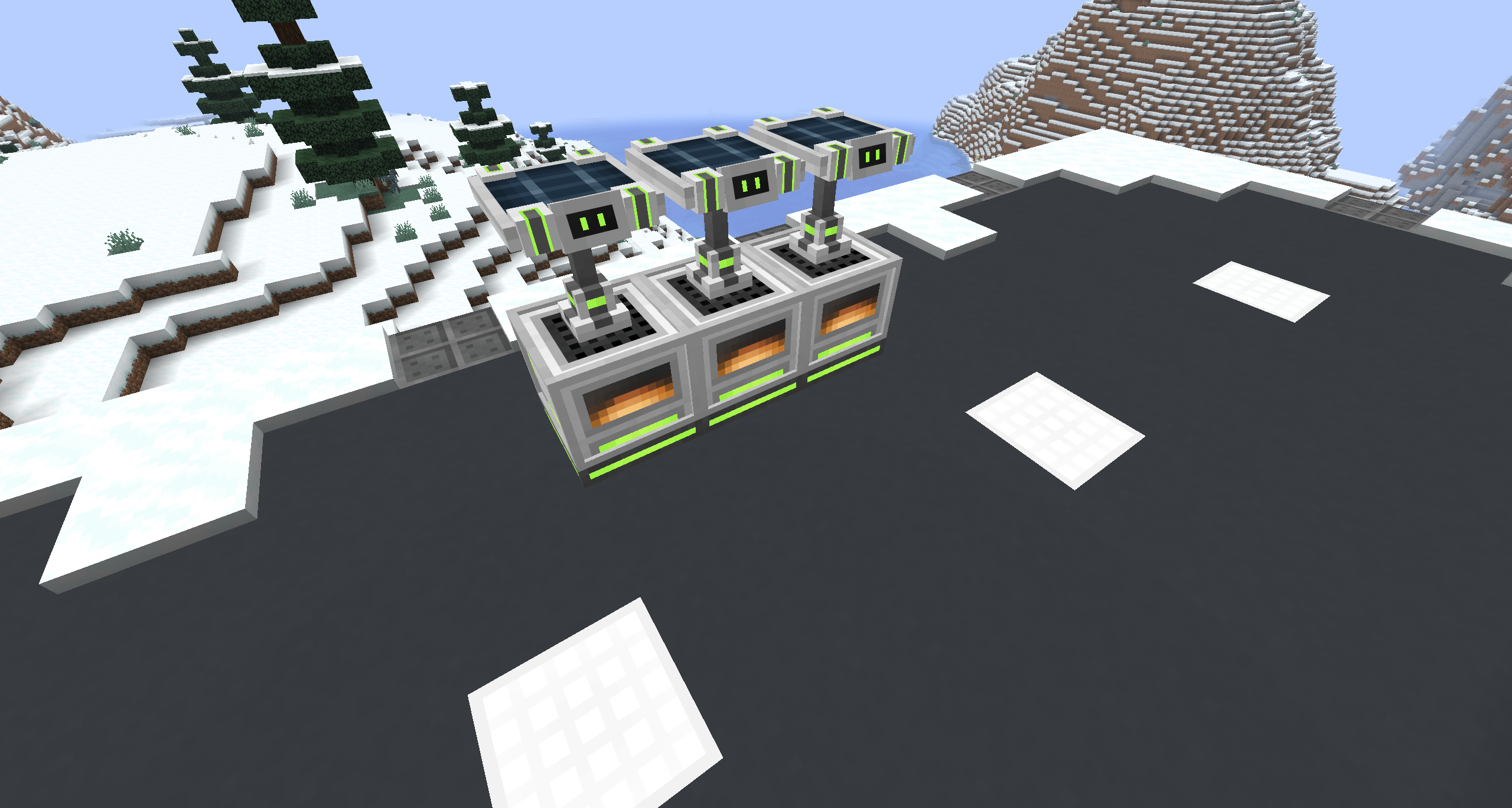 Thumbnail 3 Digital Furnaces being powered by Solar Panel generators during the daytime.