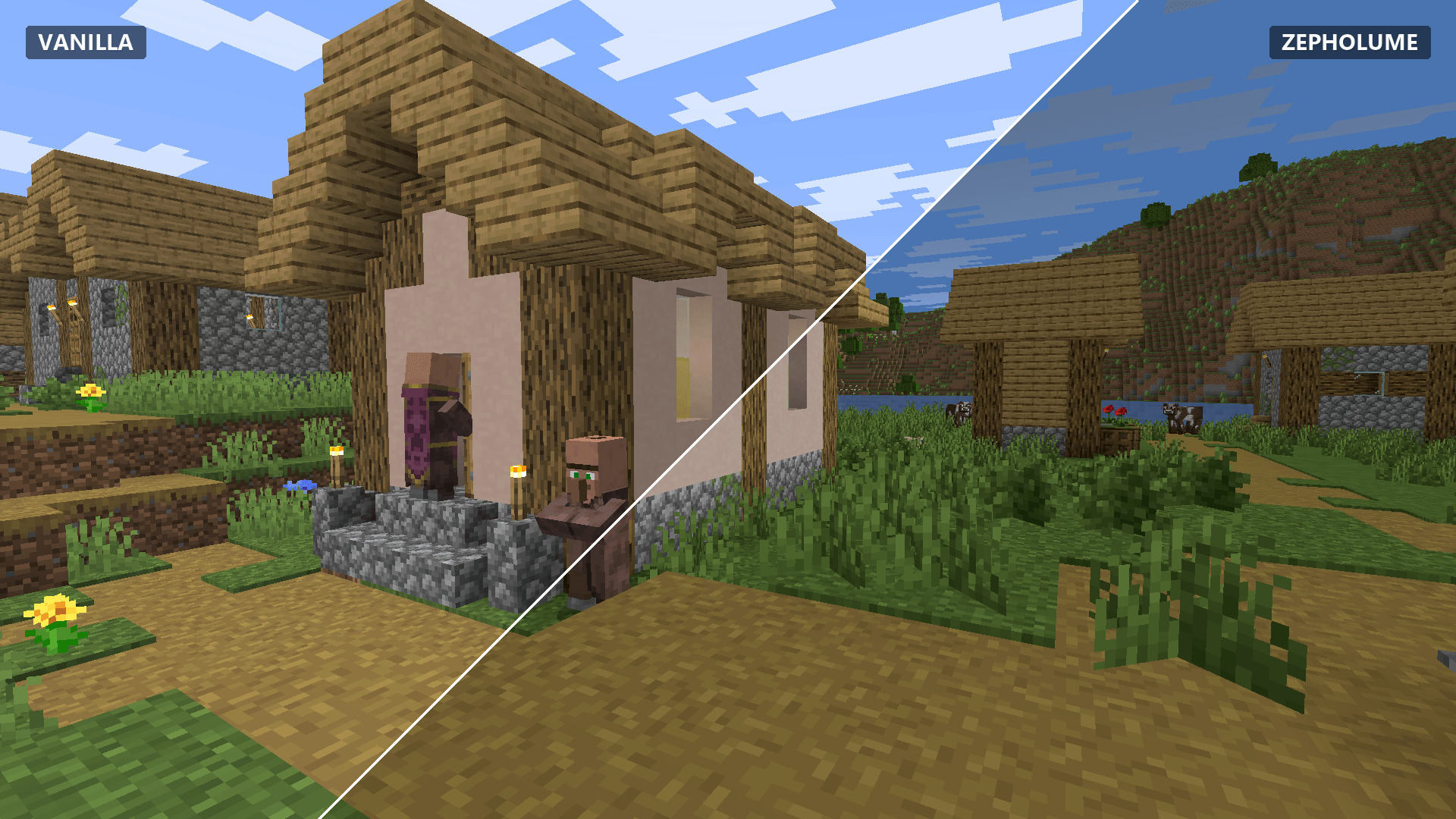 zepholume-village-street-vanilla-vs-shaders.png