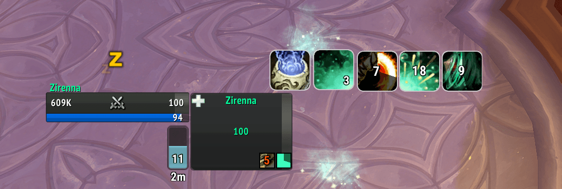 Mana Tea stack bar and ability/proc trackers