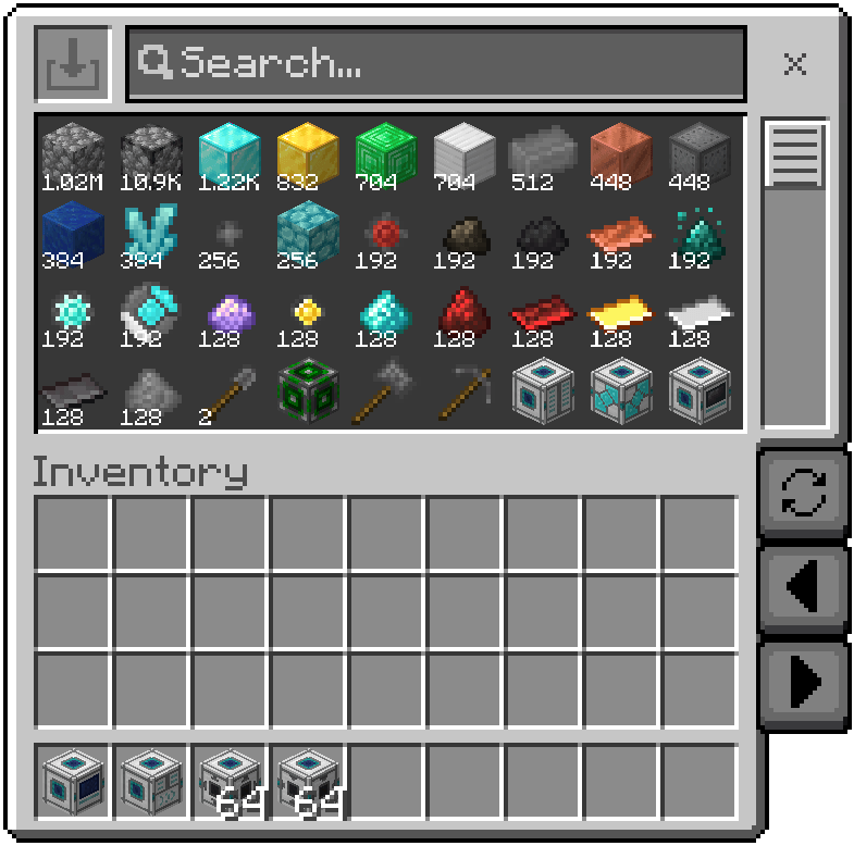 Digital Storage Terminal for Minecraft Bedrock