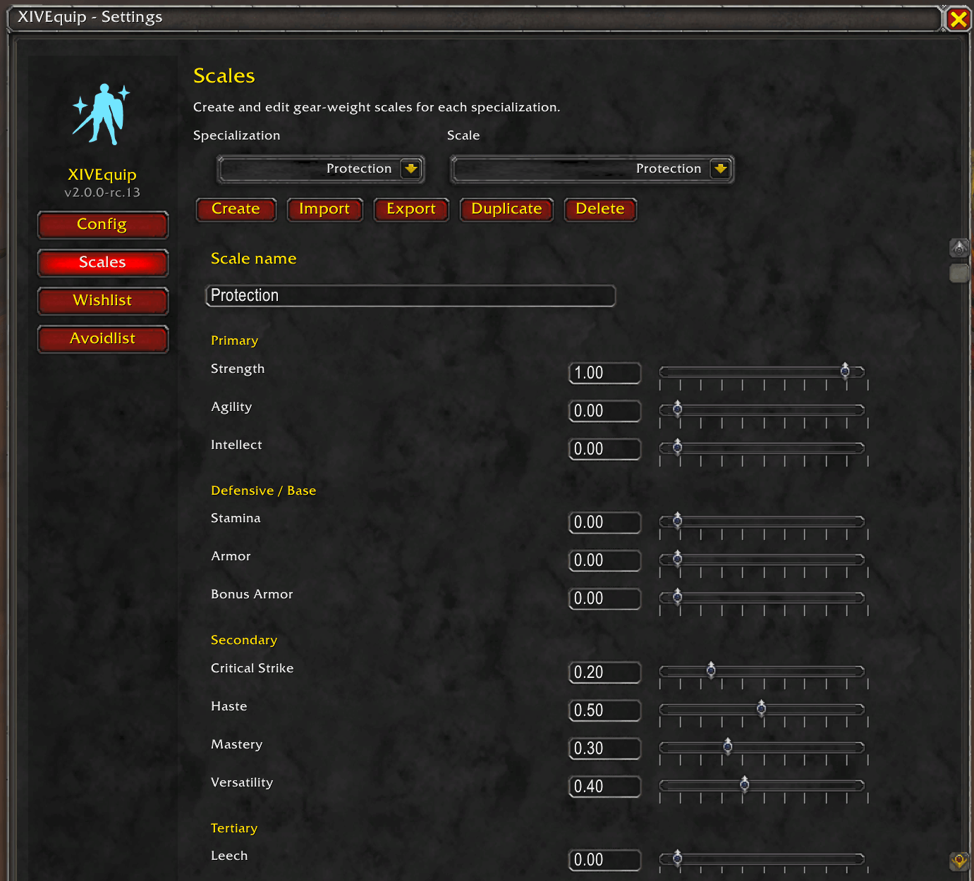 XIVEquip custom scale editor