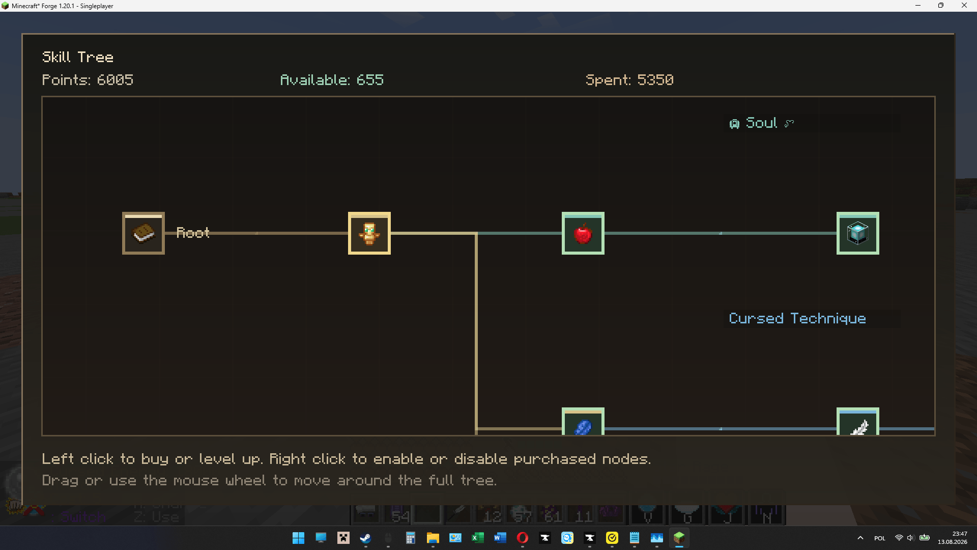 Skill tree!
You can obtain technique exclusive buffs, open domains, double cursed technique and much more, currently in active state of reworks, so expect changes.