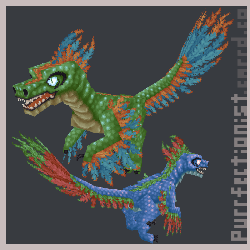Blue and Green Velociraptor Previews - Purrfectionist.png