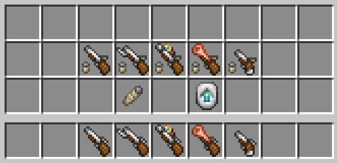 See which one of your gun is loaded. This won't show on item frame, on shelf, or when dropped.