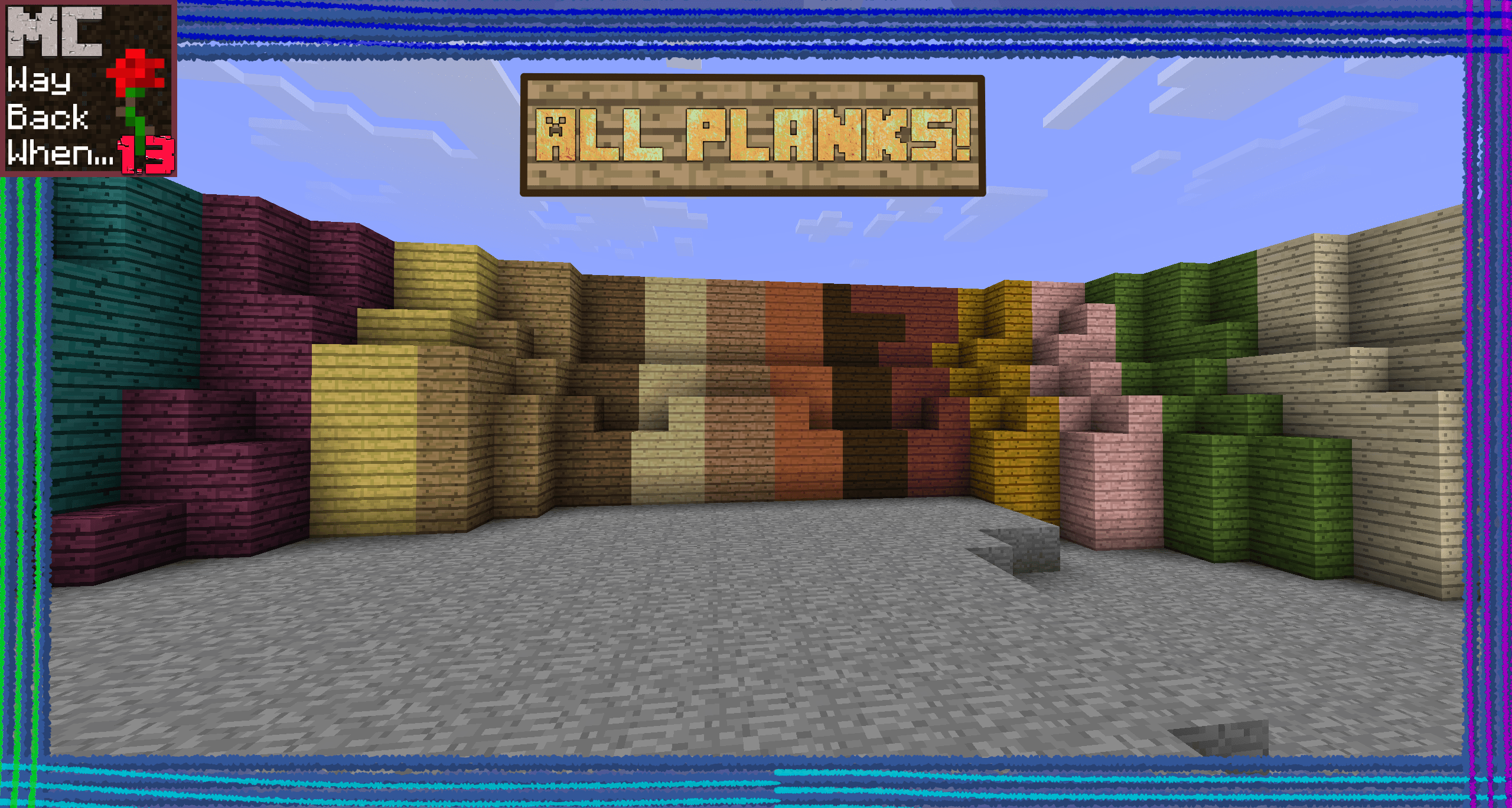 Thumbnail All wood types available in the modpack (from right to left): warped, crimson, bamboo, oak, spruce, birch, jungle, acacia, dark oak, mangrove, callery, cherry, green mango & stone pine