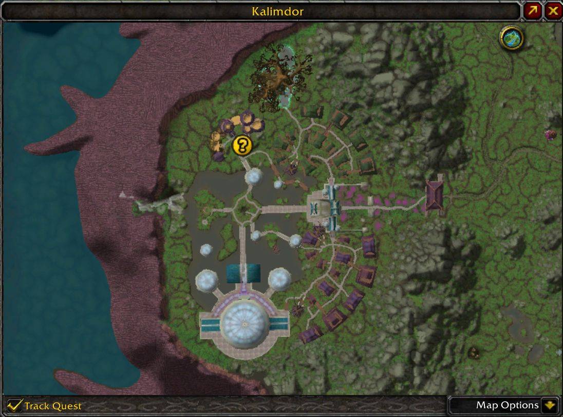 Darnassus layered above default map