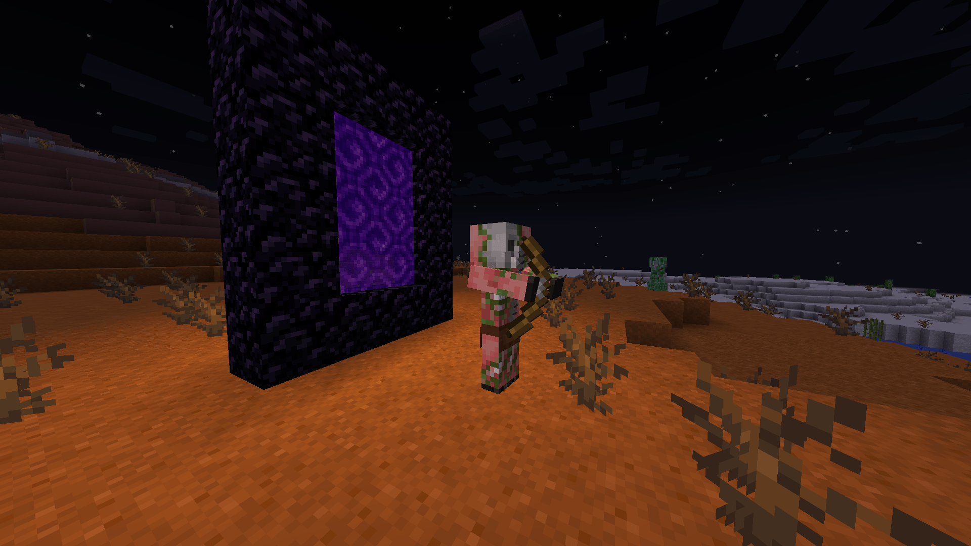 Zombified Pigin with a bow