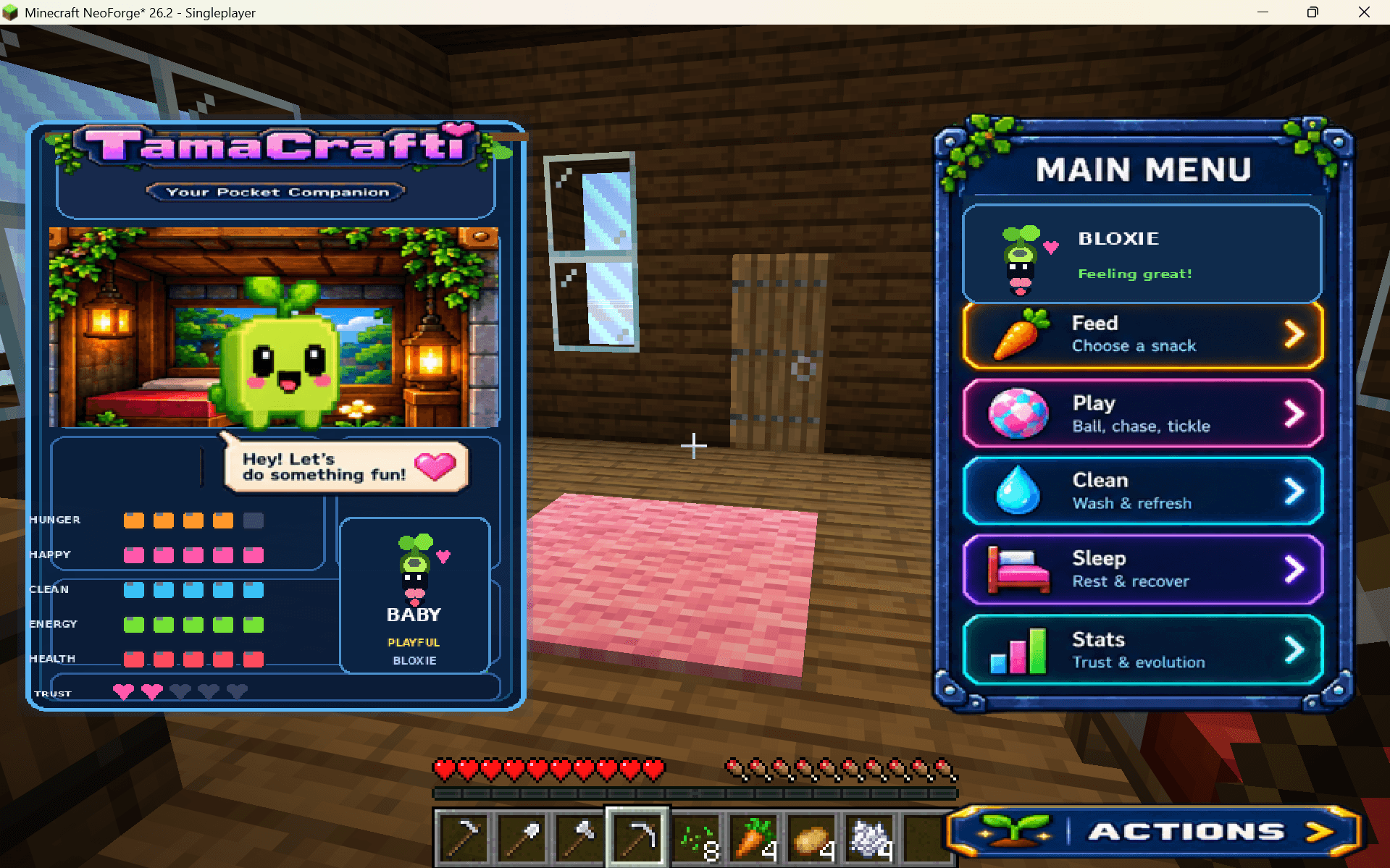 TamaCrafti game menu!