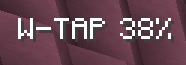 Real-time W-TAP accuracy indicator displayed directly on screen during PvP fights.