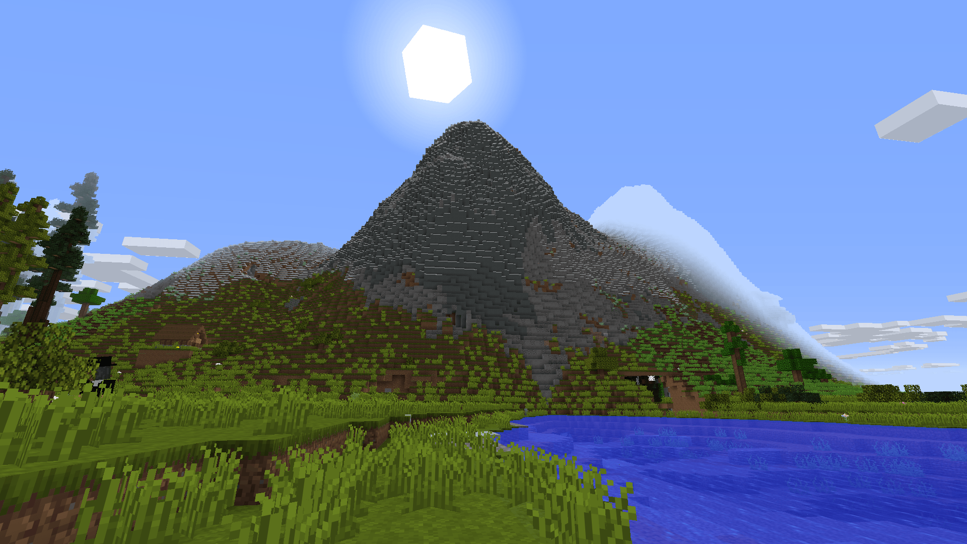 Thumbnail OOOOO Looky at that cave opening in the bottom... looks inviting! (Moutain generation from Realistic Terrain Generation again and the cave generation is all from immersive caves).