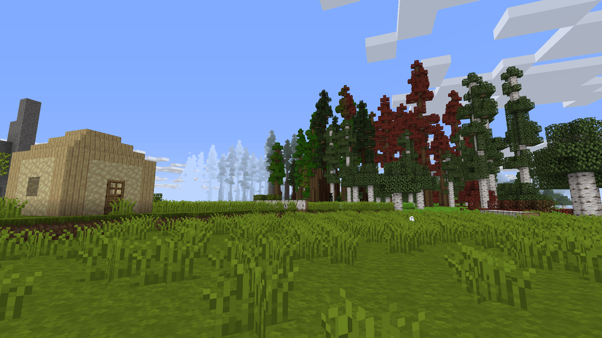 Thumbnail Farlander's Hut with pretty seasonal forest in the background.