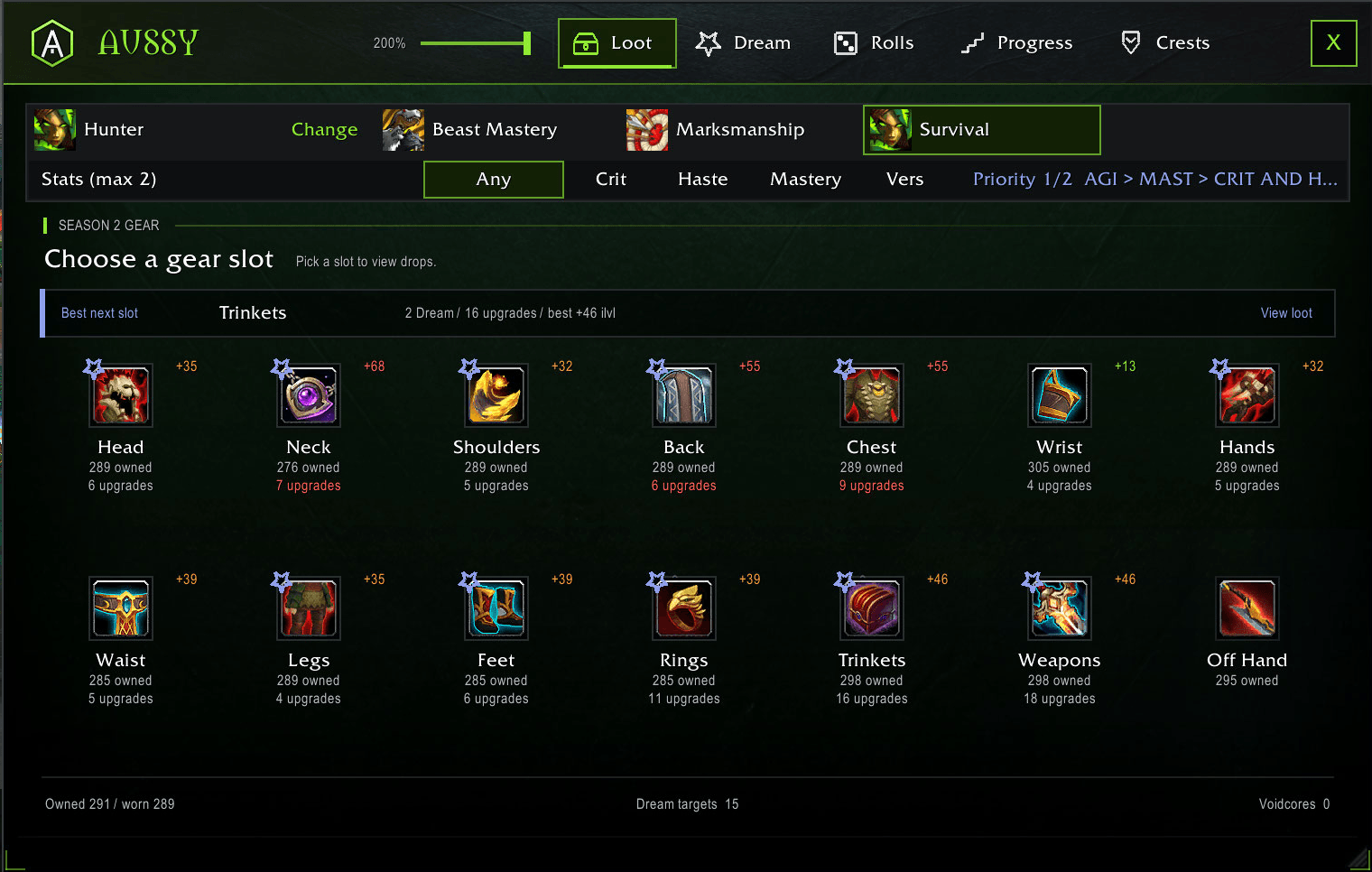Loot tab
