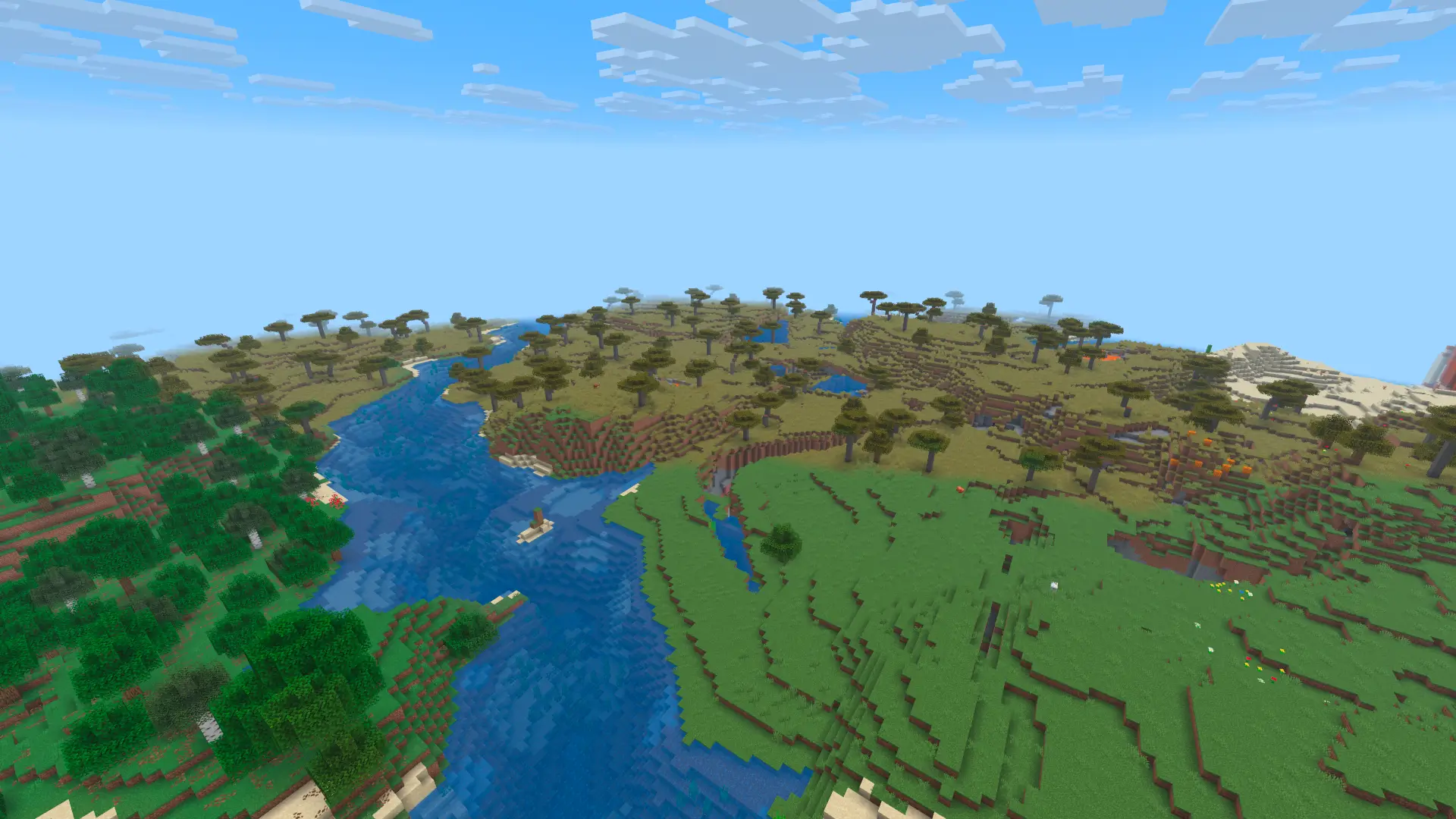 Thumbnail Forest, savanna, plains and river biomes