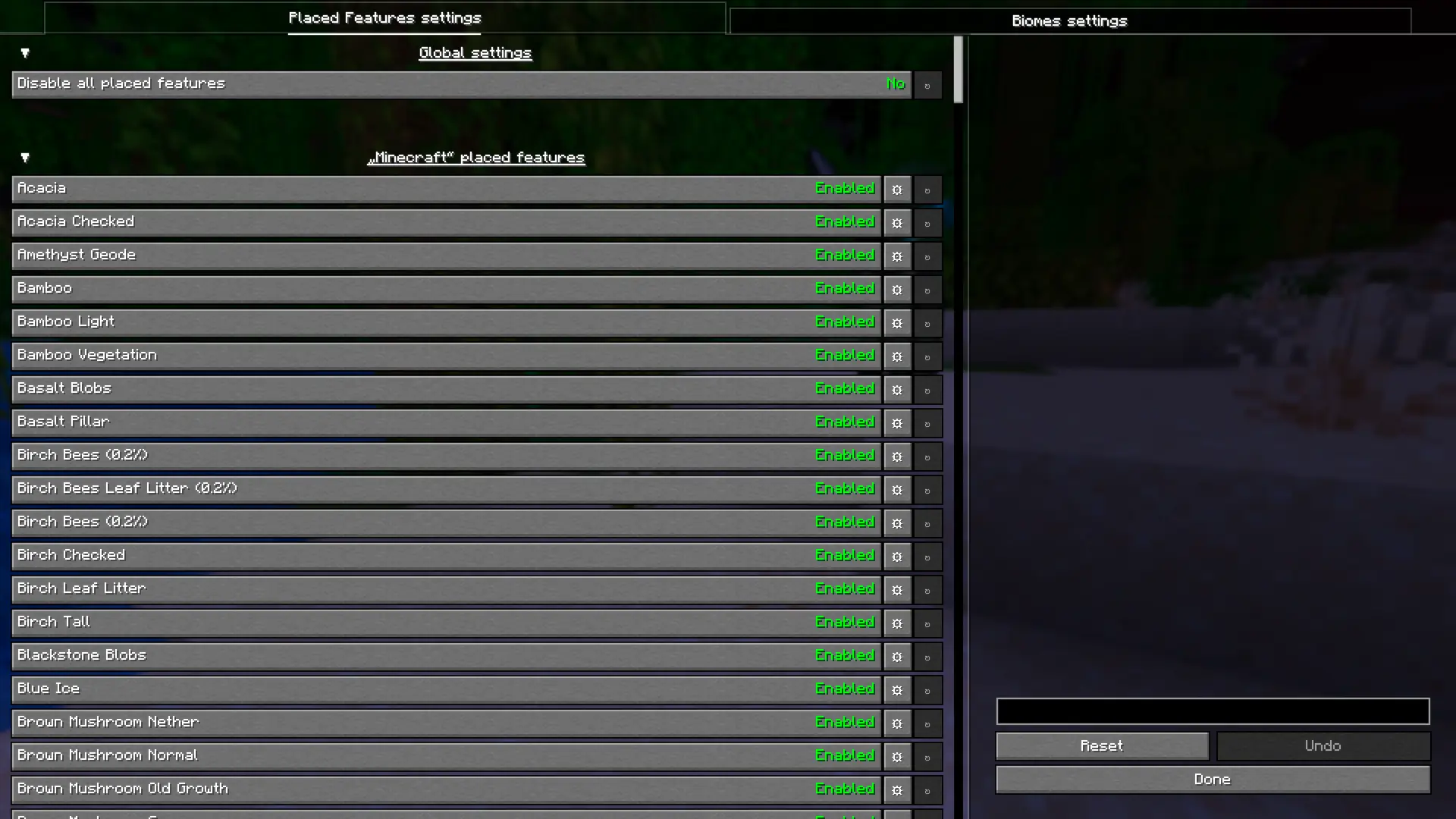 Thumbnail Disable specific placed features individually, preventing them from generating in your world