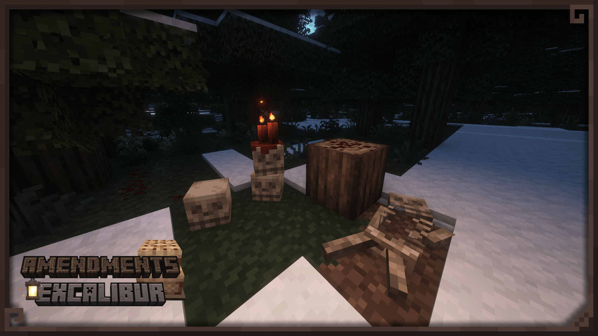 Candles on top of skulls: Not all lights in the woods guide you home.