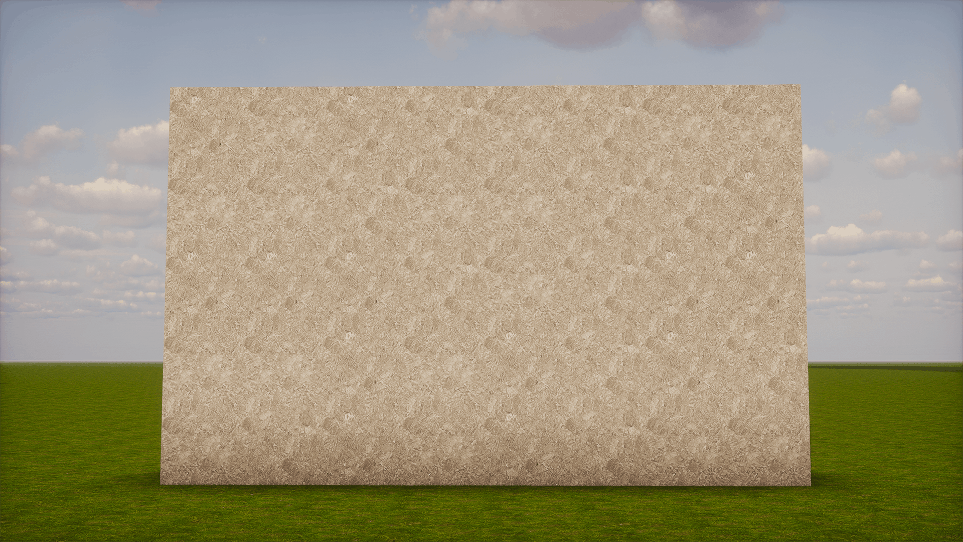 A large stone wall showcasing randomized OdarIs texture variants designed to reduce visible repetition.