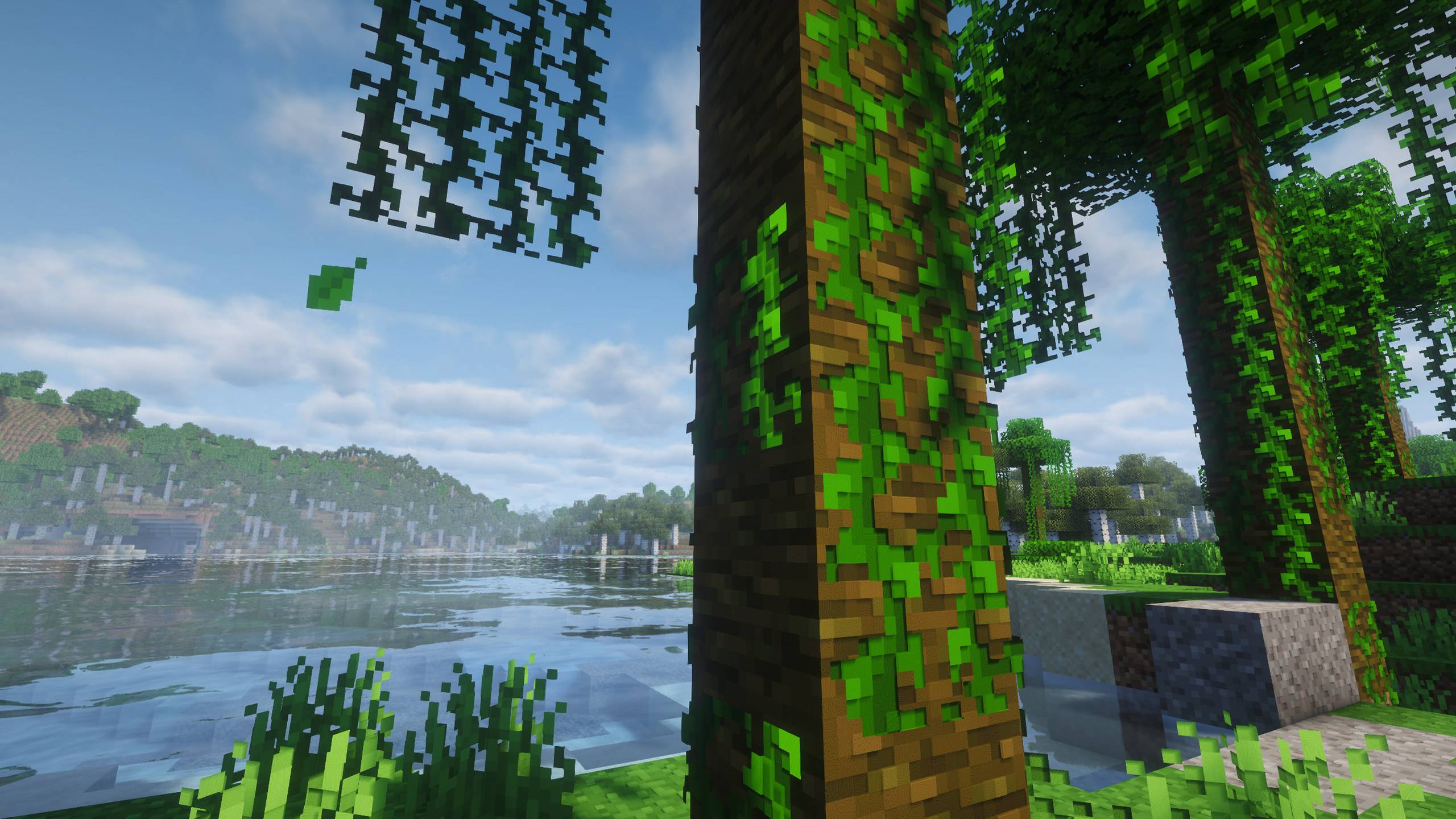 Oak log and vines with Complementary labPBR