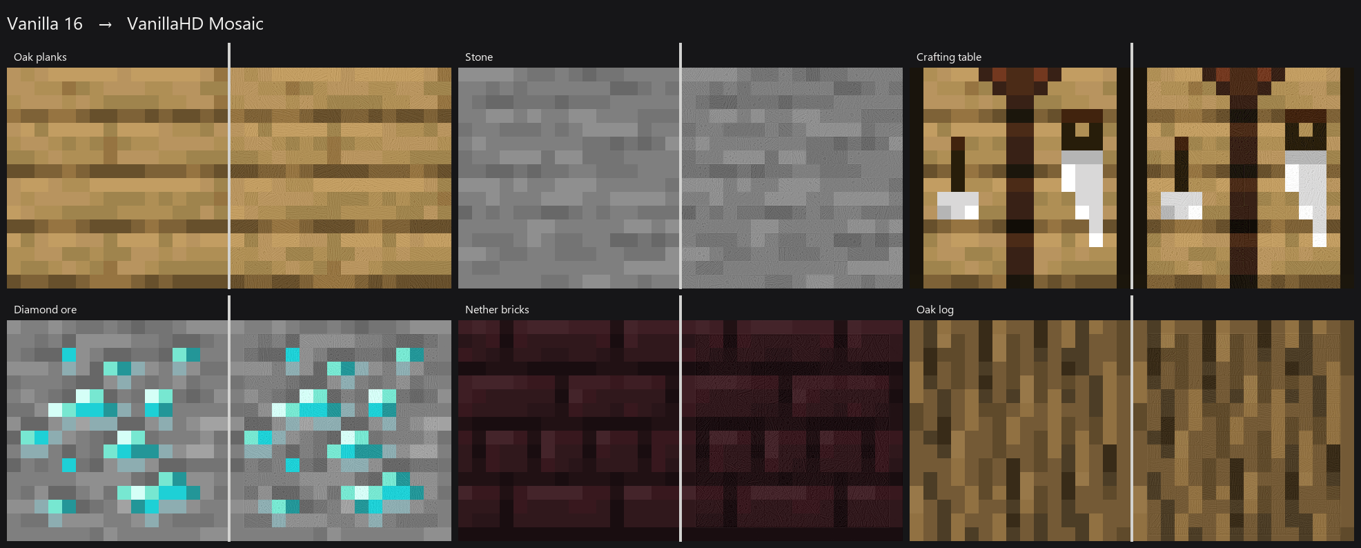 Vanilla 16 vs VanillaHD Mosaic