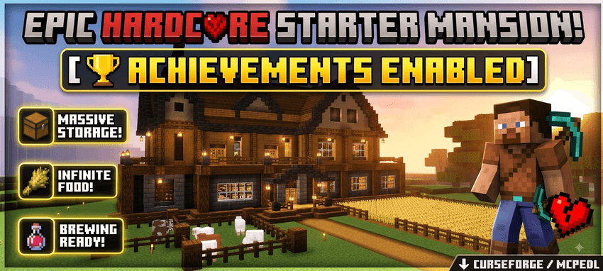 Ultimate Hardcore Survival Starter Mansion [Achievements Enabled]