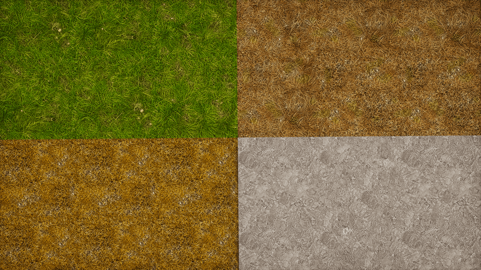 A close-up preview of the Grass Block, Dirt Path, Podzol, and Stone textures supported by the Random Blocks add-on.