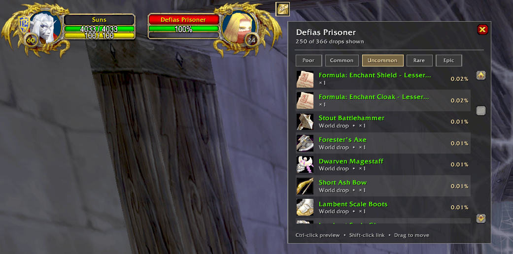 Uncommon loot table