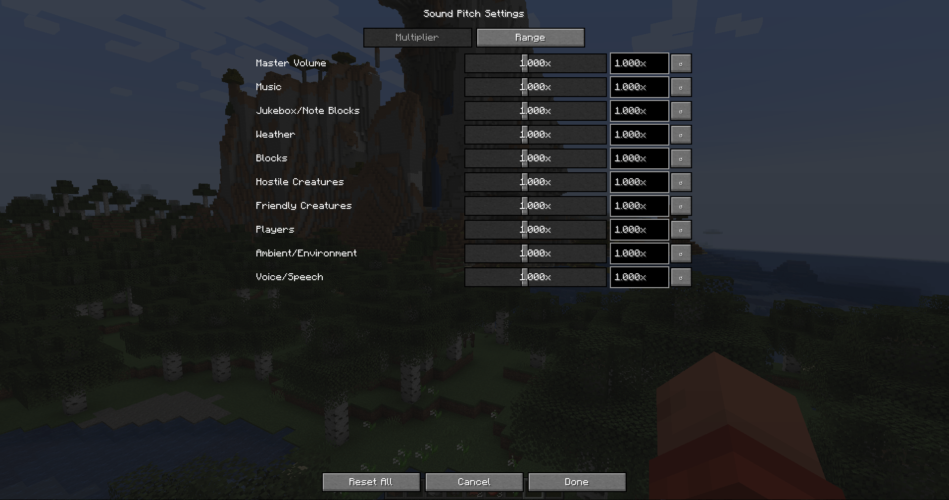 multiplier configuration menu