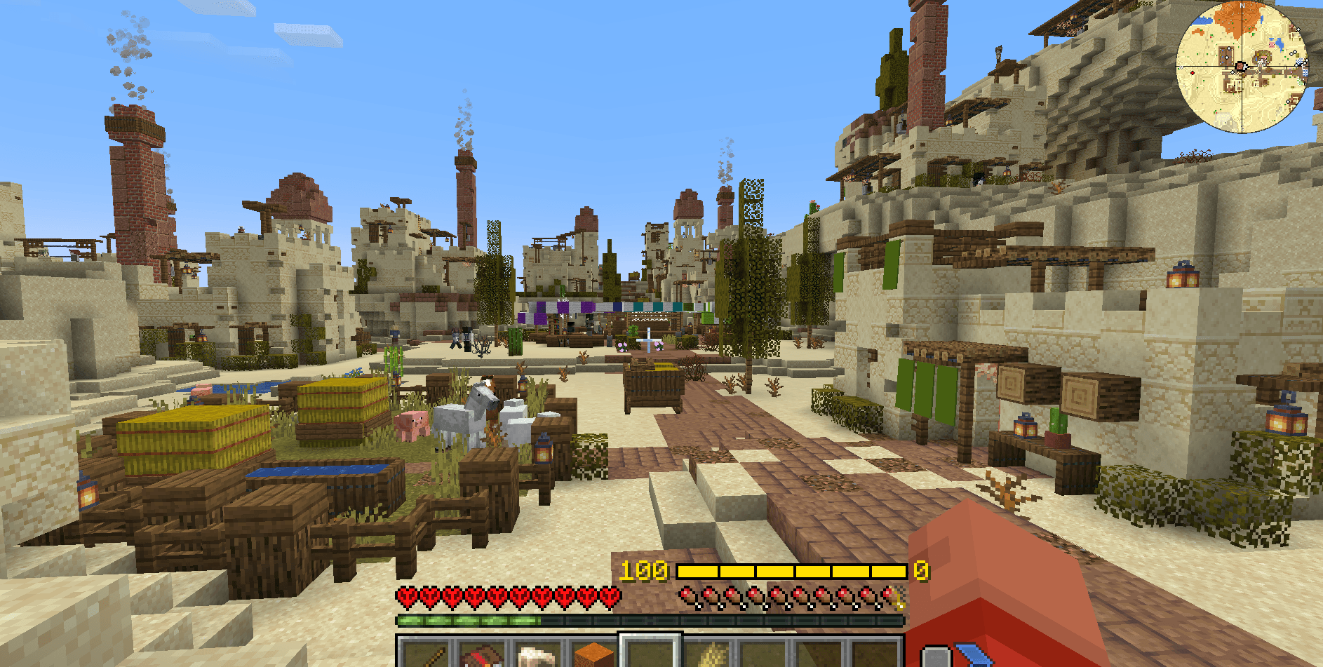 Village Capitals, filled to the brim with loot and the new villagers (talk, joke and be rude to them!)