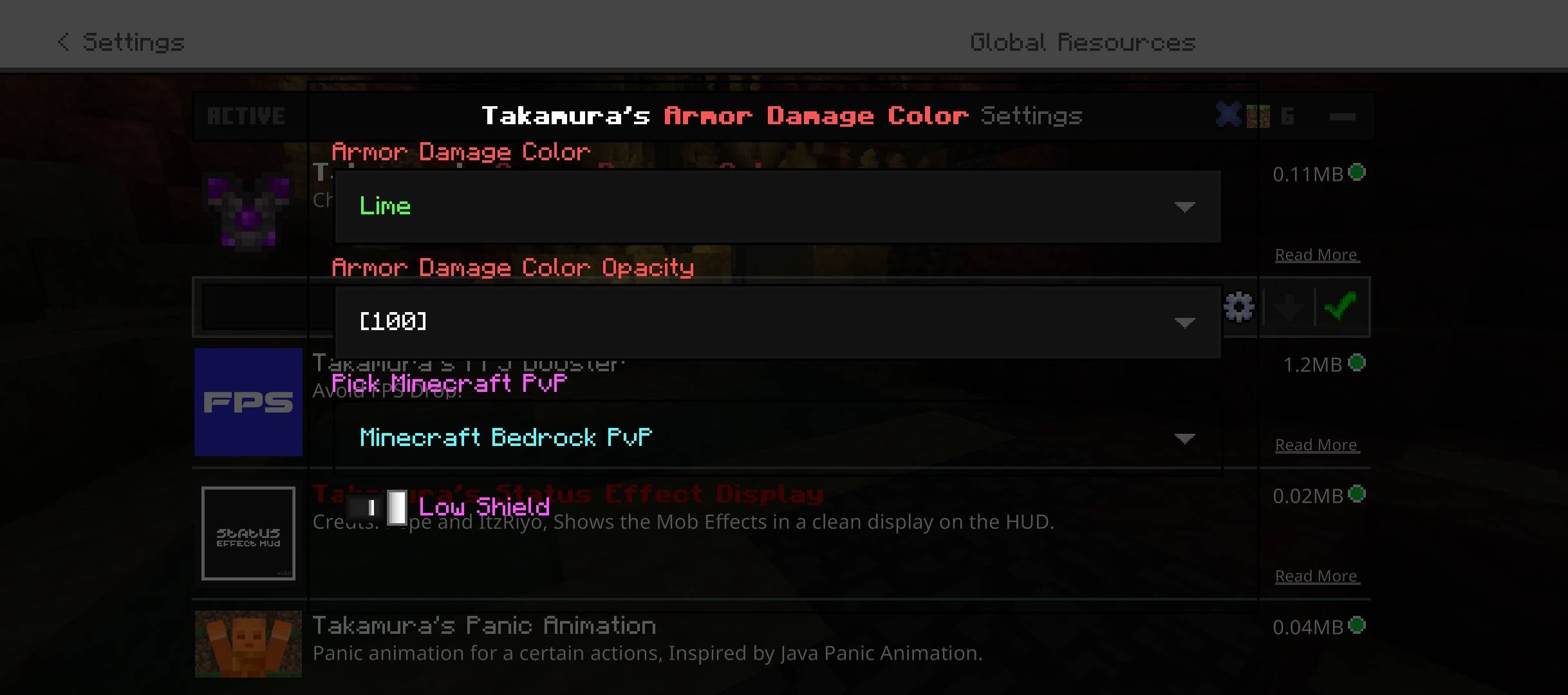Takamura's ArmorDamageColor — screenshot 1