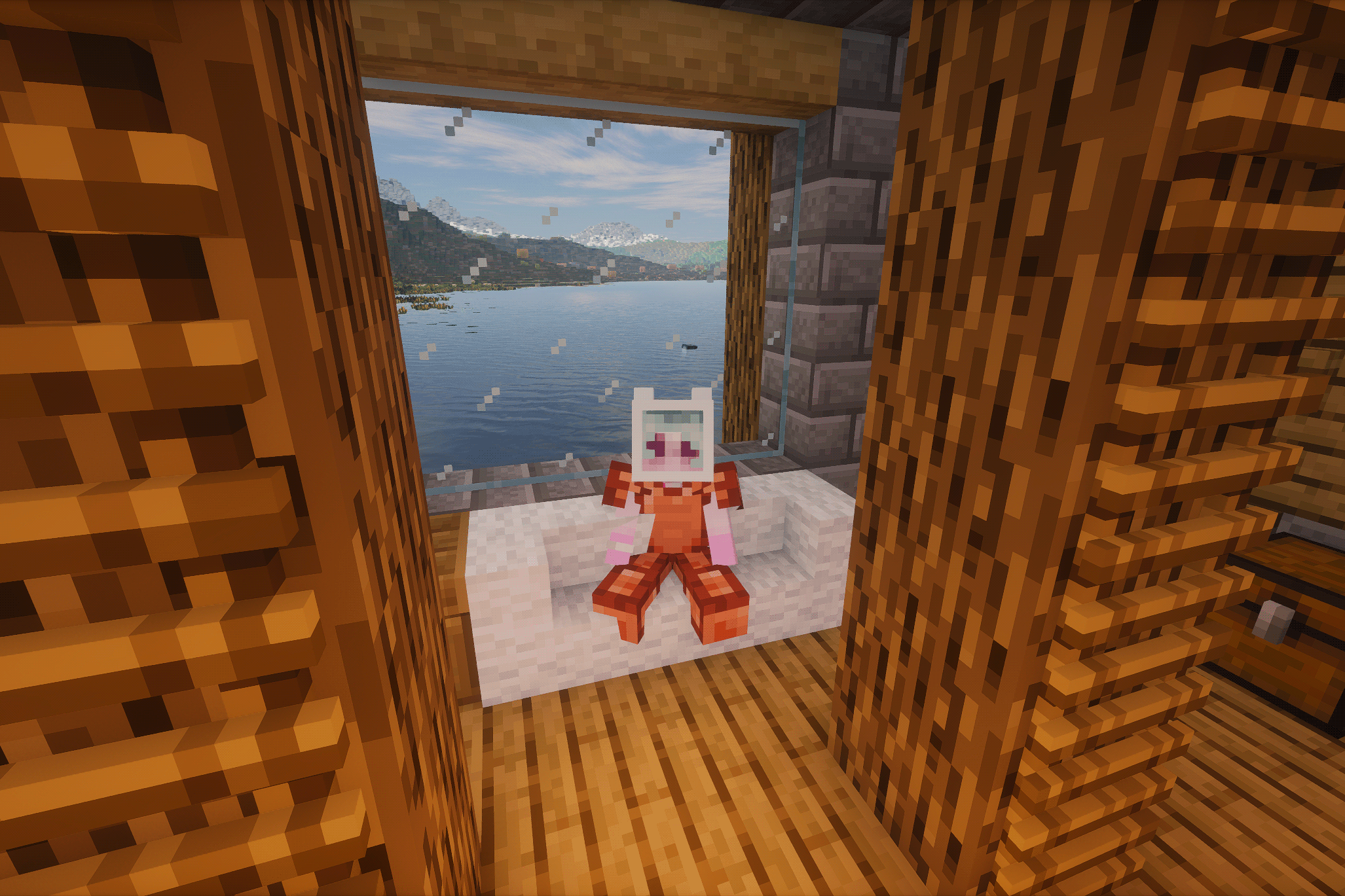 Wool stairs in my survival base