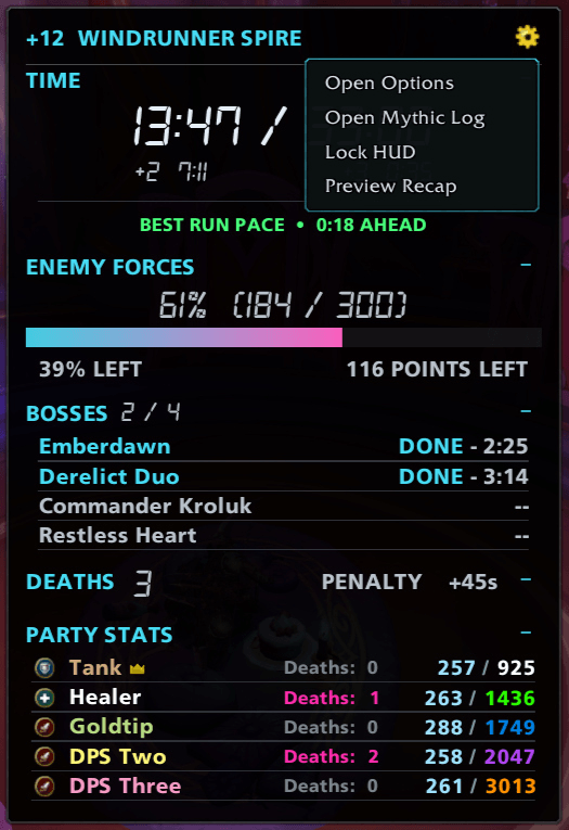 An example of the Preview HUD Options Menu .
