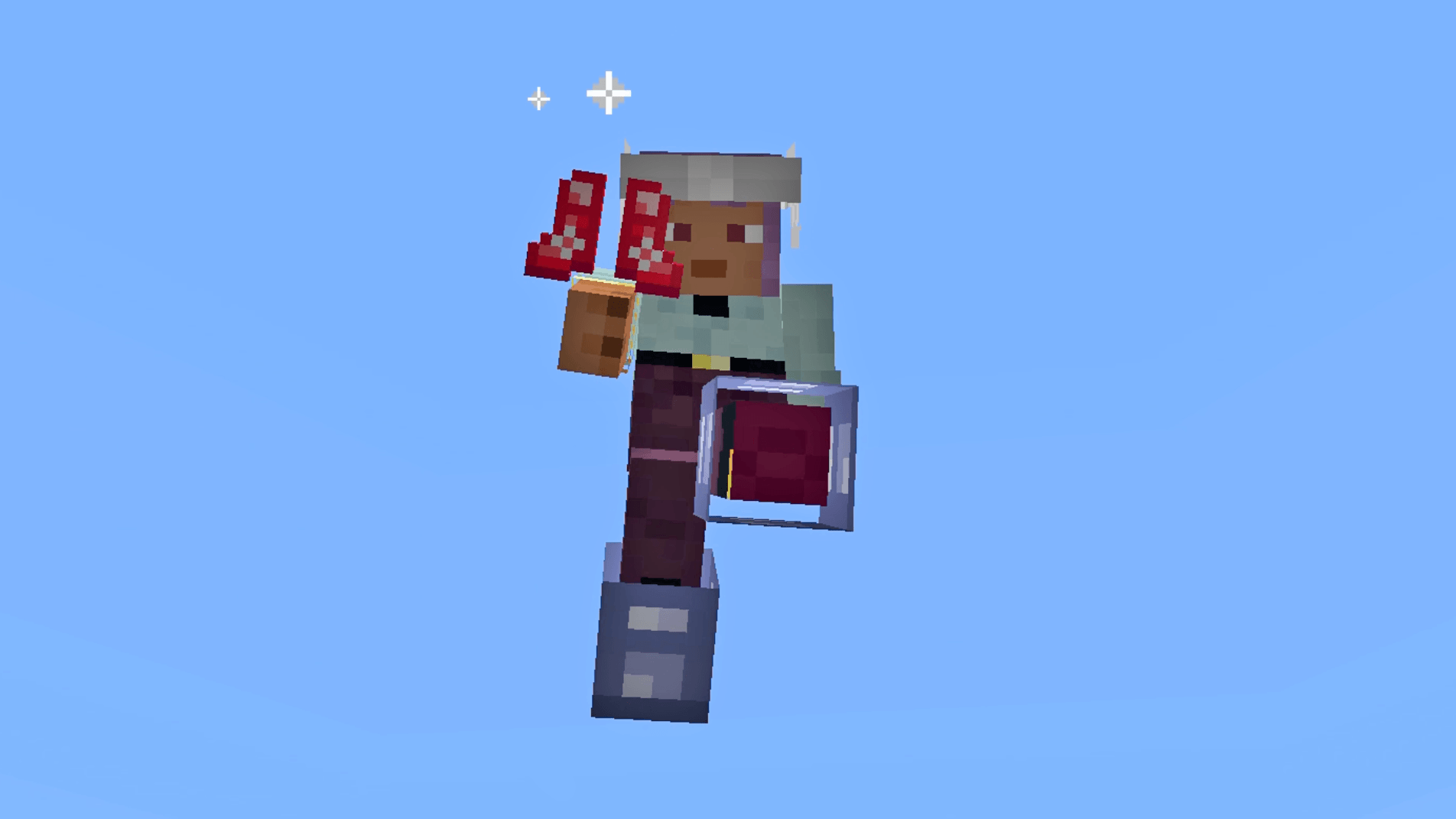Thumbnail Float down with the feather helmet.