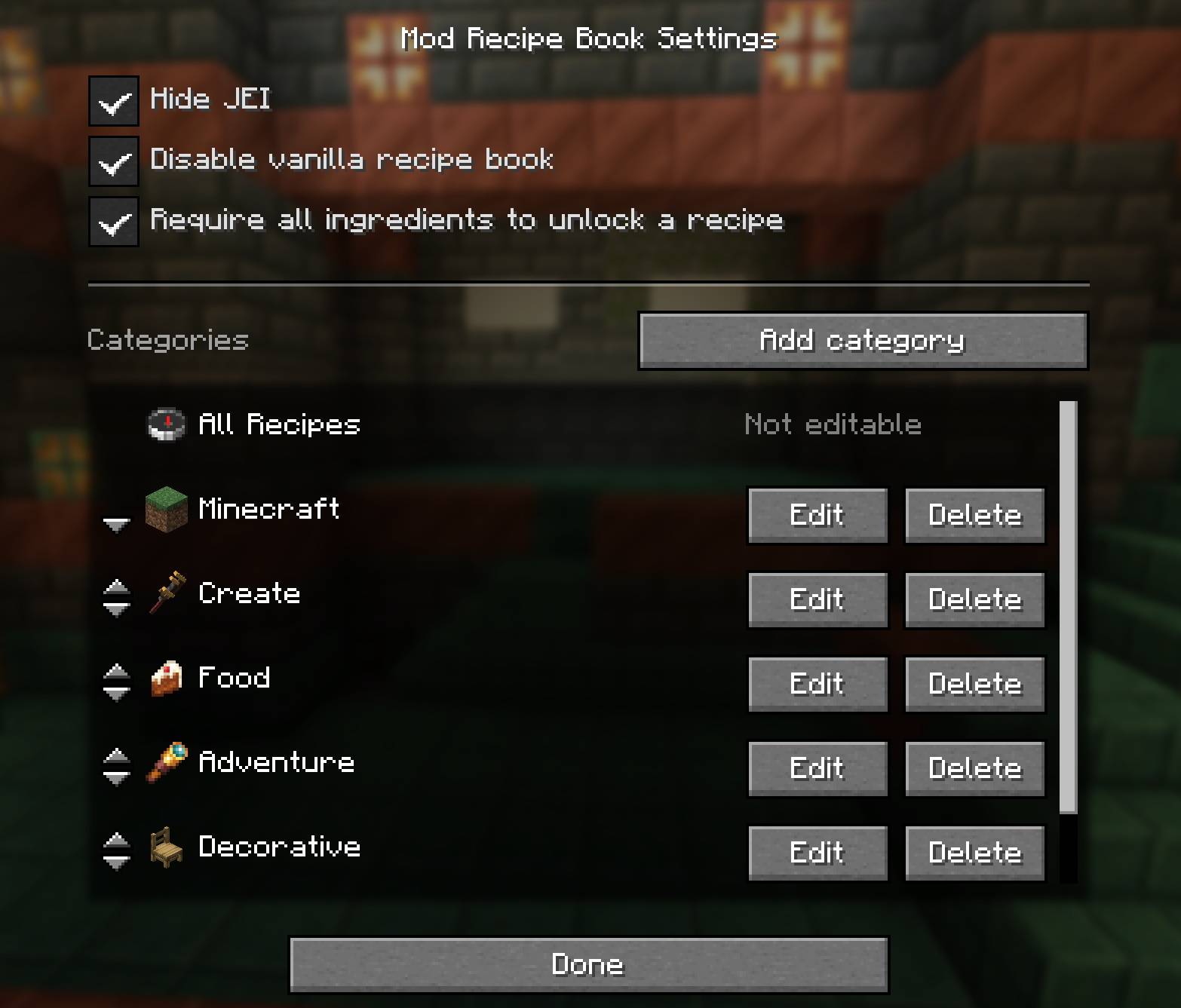 Customize your categories and their order