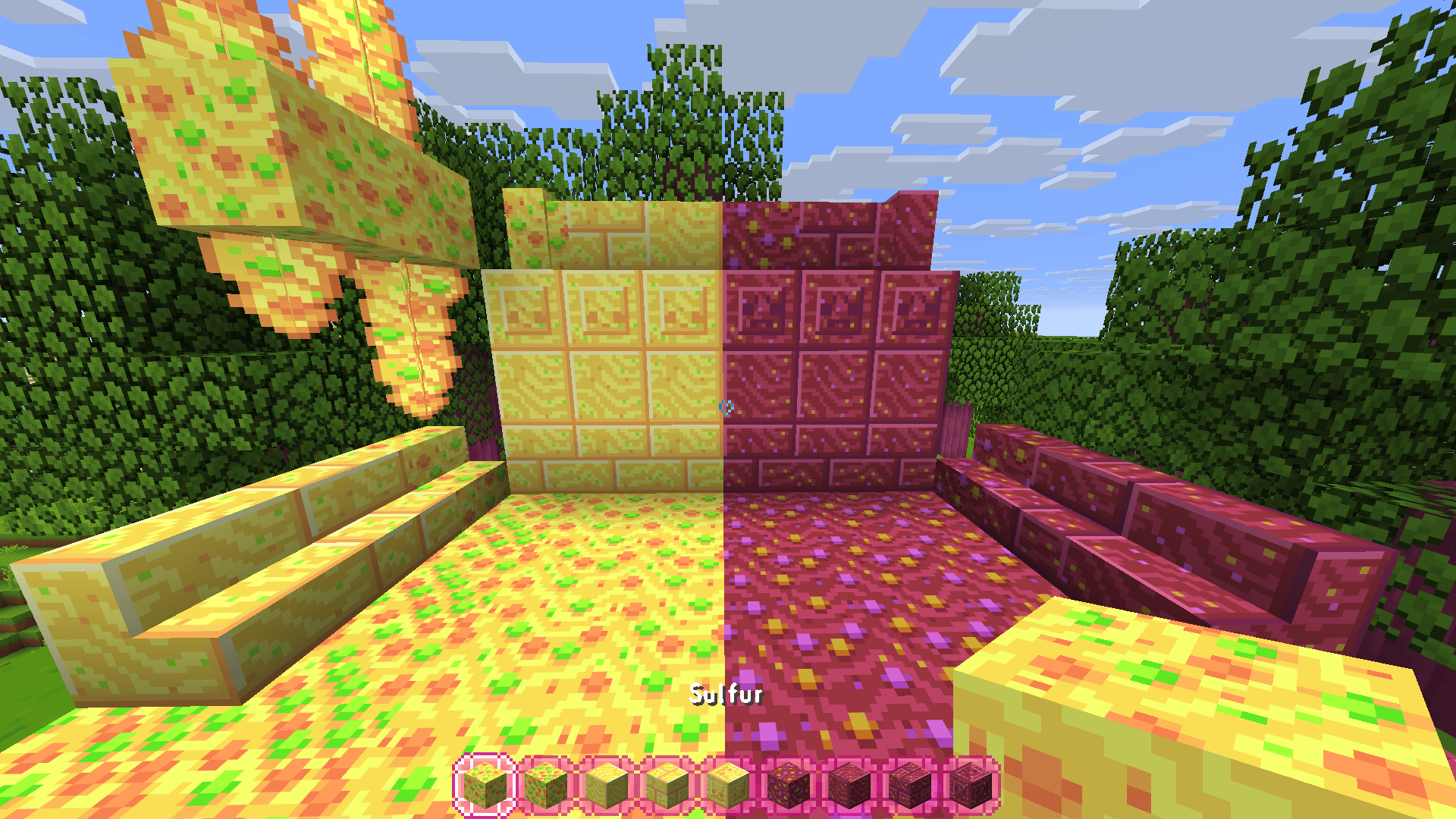 Sulfur and Cinnabar blocks