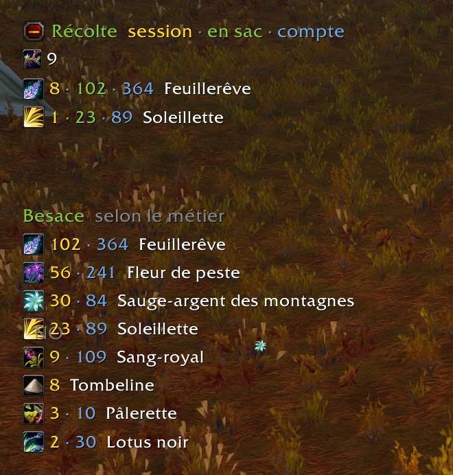 Liste des plantes sur un herboriste.