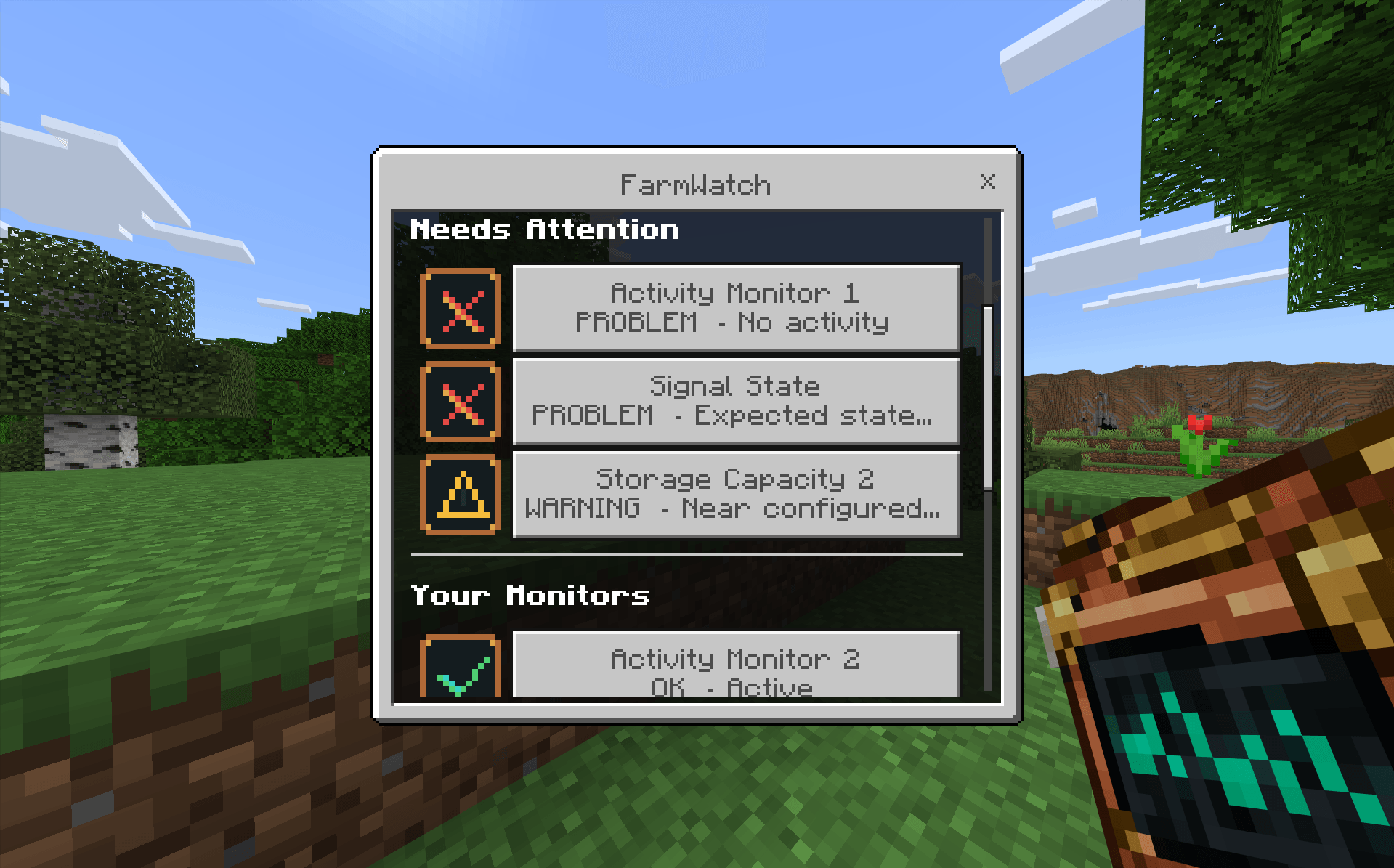 FarmWatch: Farm & Redstone Monitor — screenshot 3