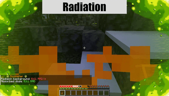 Thumbnail In a radius of 10 blocks, the player is set on fire, and in 30, the player is affected by radiation. The player also receives a dose that will cause problems later