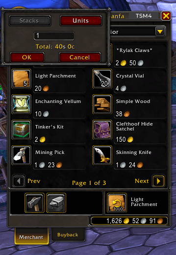 Addon window