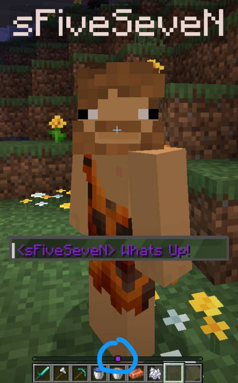The color on the Locator Bar is the same color used for this player's name (or full message) in chat — instant recognition, no guessing.