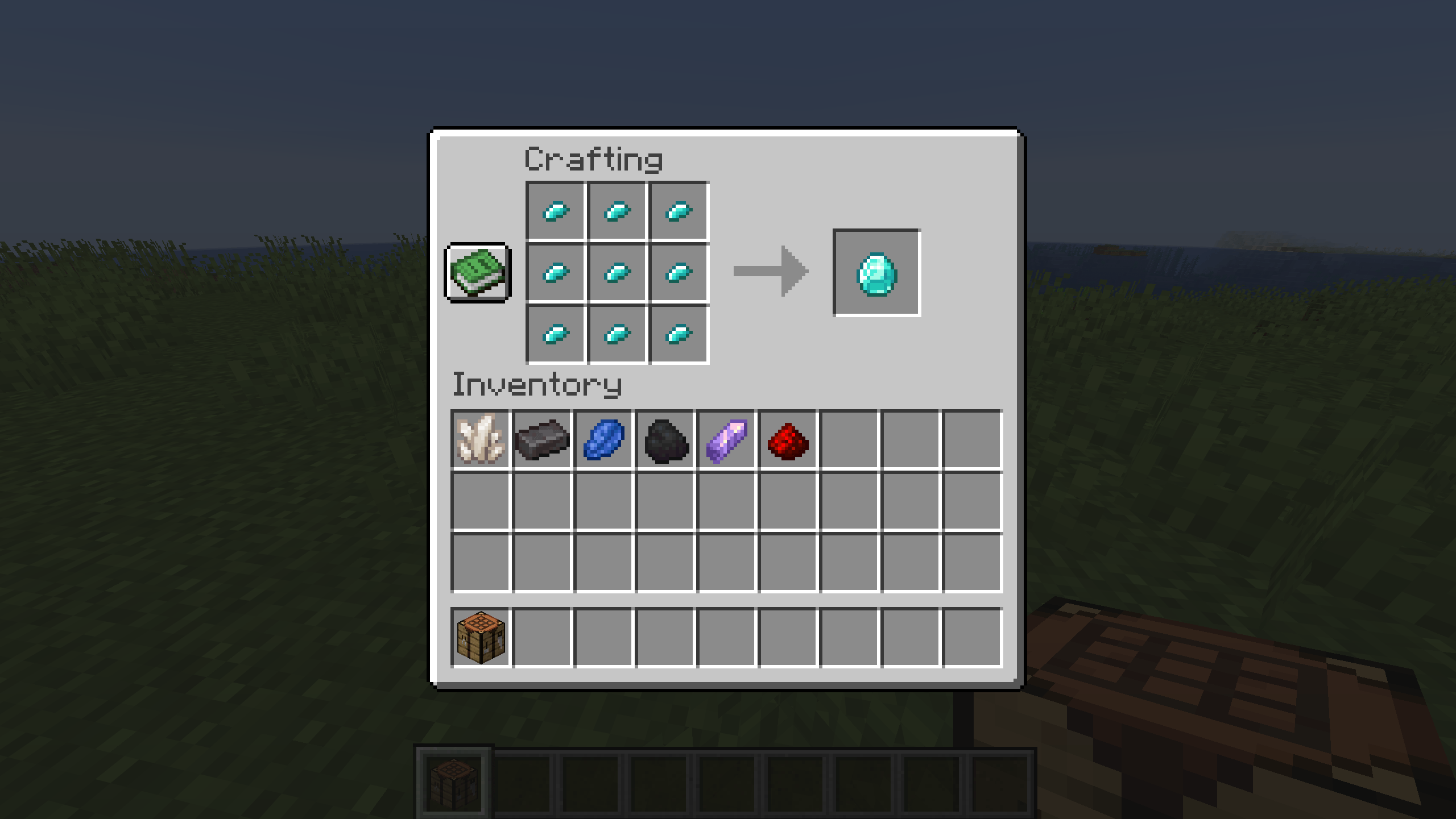 Crafting a Diamond with Diamond Shards.